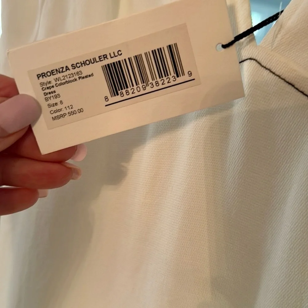 NWT 💛◻️Proenza Schouler LLC ◻️💛 crêpe color, Block pleated Dress👗 women’s 8 - Picture 3 of 7